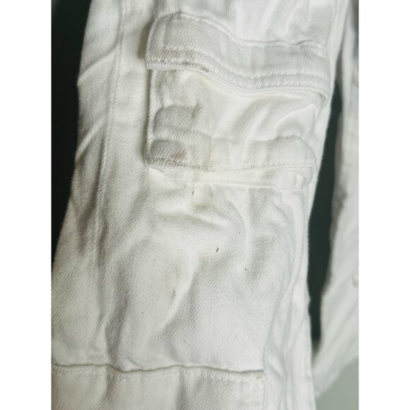 MAJE White Cotton Front Zipper Campy Pocket Clad Pocketo Cargo Pants Size 36 - Picture 5 of 16